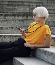 將圖片載入圖庫檢視器 Classic Case Fixed Cord (Black / Gold Tone Hardware) Mobile Case & Cord